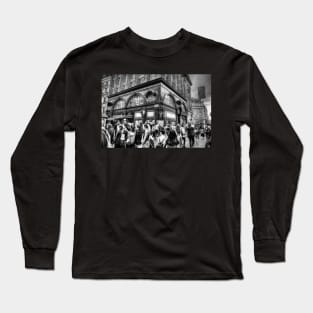 Oxford Circus, London, UK, Black And White Long Sleeve T-Shirt